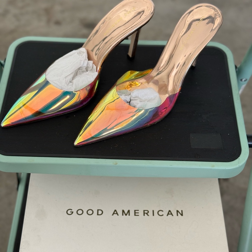 Good American Iridescent Heels